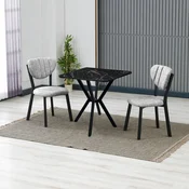 Hanah Home Trpezarijski sto i stolice Elma, Sivo-crni