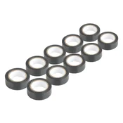 shumee Komplet 10 PVC izolacijskih trakov, črne barve, 19 mm x 10 m x 0,13 mm, amio-04845