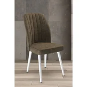 Hanah Home set trpezarijskih stolica Platinum 6 kom, braon tkanina Jerry, bele metalne noge