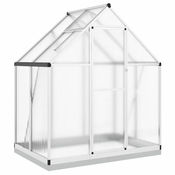Staklenik s okvirom srebrni 169 x 114 x 202 cm aluminijski