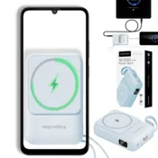 shumee Kruger&Matz 10000 mAh Mag Safe induktivni POWER BANK z modrim kablom