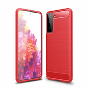 Ovitek za Samsung S21 5G | Carbon vzorec | Svetlo rdeč