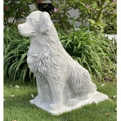 Casa Padrino garden decorative sculpture labrador dog gray 67 x 36 x H. 84 cm - Elegant garden decorative stone figure - Decorative animal figure - Garden decorative accessories
