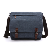 INF Srednje vintage torba za čez ramo iz platna in usnja DarkBlue, (21550055)