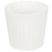 shumee Plastični cvetlični lonček za rože in zelišča na balkonu ali terasi, bel, 24 x 21,5 cm