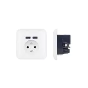 Kucna uticnica sa USB prikljuckom, francuski tip, 250V/16A