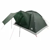 vidaXL Kamperski šotor s streho Vojaška zelena 335 x 275 x 180 cm