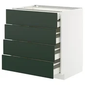 METOD/MAXIMERA Podstav omr 4 lč/2 nzk/3 sre prd, bela/Havstorp globoka zelena, 80x60 cm