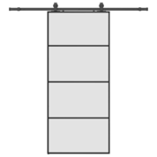vidaXL vidaXL Drsna vrata z opremo črna 90x205 cm ESG steklo, (21749565)