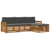 Set vanjskih sofa Prirodna i antracit 249 x 162,5 x 73 cm