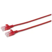 Omrežni kabel UTP CAT6 2M rdeč slim brez oklopa, PVC, 4x2xAWG 30/7 CU, OD :