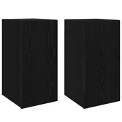 Vidaxl Stenski TV kabinet 2 szt. Črna Orehovina 30,5 x 30 x 60 cm