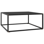 Stolic za kavu crni s crnim staklom 80 x 80 x 35 cm