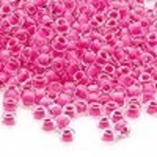 Kašaste perle (seed beads) 4 mm providna boja unutra ciklama
