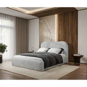 MID.YOU OBLAZINJENA POSTELJA 180 cm x 200 cm , les, tekstil, leseni material siva