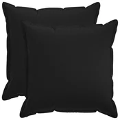 vidaXL Prevleka za blazino 2 pcs HOUTEN Črna 80 x 80 cm Lažni lanu