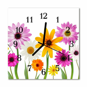 tulup.si Steklena kvadratna ura Cvetje 30x30 cm
