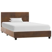 Vidaxl Posteljni okvir rjav iz umetnega semiš usnja 100x200 cm