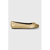 Kožne balerinke Tommy Hilfiger ESSENTIAL GOLDEN BALLERINA boja: zlatna, FW0FW07865