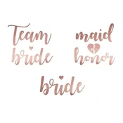 PartyDeco Začasne tetovaže za dekliščino, Team Bride, roza zlate, 13 kosov.