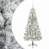 Vidaxl Umetna božična jelka z bučko 150 cm 150 LED Toplo bela