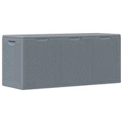 Vidaxl Vrtna škatla siva PP ratan 270 L