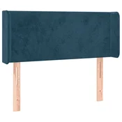 Vidaxl Vzglavje z ušesi temno modro 93x16x78/88 cm žamet