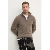 Volnen pulover Barbour moški, bež barva