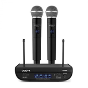Vonyx WM82 Digital, 2-kanalni sustav UHF bežicnih mikrofona, 2 x rucni mikrofon, 50 m, crni