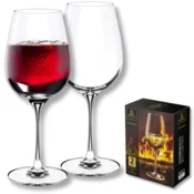 shumee Wilmax kozarci za vino, komplet 2 kosov, 470 ml, kozarci za belo in rdeče vino, primerni za pomivanje v pomivalnem stroju, moderni kozarci za belo vino, odporni proti motnosti