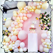 Girlanda od balona – rozi i žuti baloni