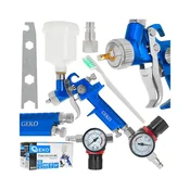 GEKO G03122 HVLP mini pištola za barvanje 125 ml 0,8 mm, plastični rezervoar z regulatorjem tlaka 1/4