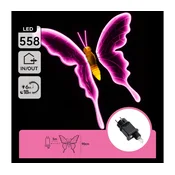 Aigostar - LED zunanja dekoracija 558xLED 90 cm IP44 metulj/roza