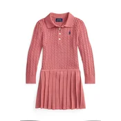 Polo Ralph Lauren plisirana obleka bombažna