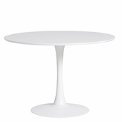 Okrogla bela jedilna miza Marckeric Oda, ? 110 cm