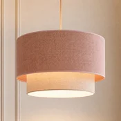 Duolla Viseča svetilka Boho, bež/roza, O 45 cm, tekstil, E27 - spalnica - Mladostno bivanje - bež, roza - Tkanine/tekstil