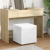 vidaXL Stolica Bela 41 x 41 x 40 cm Umetno Usnje in Umetno Leseno