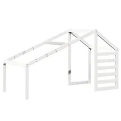 Vidaxl Streha za otroško posteljo bela 188x82x113 cm trdna borovina