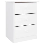 Vidaxl Nočna omarica ALTA bela 41x35x55,5 cm trdna borovina
