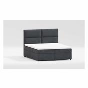 Sivi boxspring krevet s prostorom za pohranu 200x200 cm – Ropez