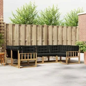 Set vanjskih sofa s jastukom 6 pcs Bijela i crna