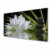 tulup.si Slika na steklu Water lily cvetje 140x70 cm 2 obešalnika