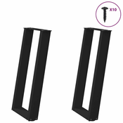 Noge za konzolni stol U-oblik 2 kom Crne 28 x (72-73) cm Celik