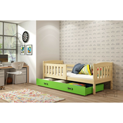 Dječji krevet Kubus - 80x160 cm - borovina/zelena