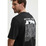 Pamucna majica Michael Kors za muškarce, boja: crna, s tiskom