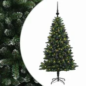 Vidaxl Umjetno božično drevo z okrasnimi kroglami 150 cm 150 LED