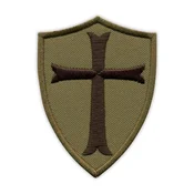 shumee Našitek templjarskega ščita - umirjen - samolepilna podlaga - vezen našitek/značka/emblem