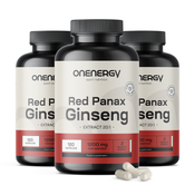 3x Red Panax Ginseng – izvleček rdečega ginsenga 1200 mg, skupaj 360 kapsul