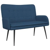 Vidaxl Kavč za 2 osebi Modra 115 x 61 x 87 cm Blago