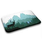 tulup.si Preproga za kopalnico Forest jeleń 75x45 cm Bela
